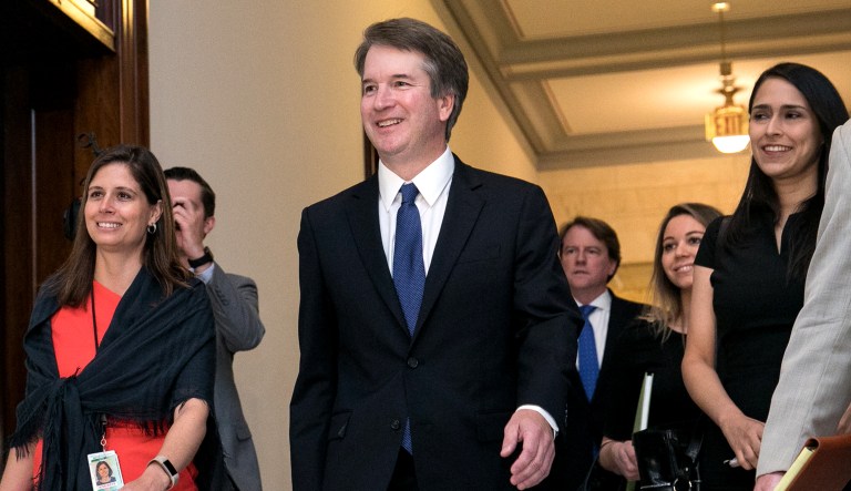 Supreme Court nominee Brett Kavanaugh arrives at the office of Sen. Lindsey Graham, R-S.C., on Capitol Hill on Wednesday.