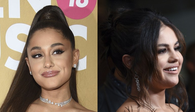 Ariana Grande and Selena Gomez are shown.
