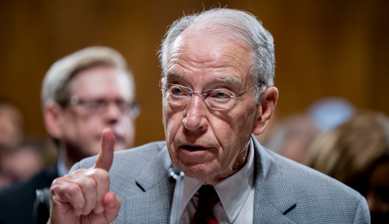 Senate Judiciary Committee Chairman Chuck Grassley, R-Iowa, speaks during a Senate Judiciary Committee markup meeting on Capitol Hill, Thursday, Sept. 13, 2018, in Washington. The committee will vote next week on whether to recommend President Donald Trump's Supreme Court nominee, Brett Kavanaugh for confirmation. Republicans hope to confirm him to the court by Oct. 1.
