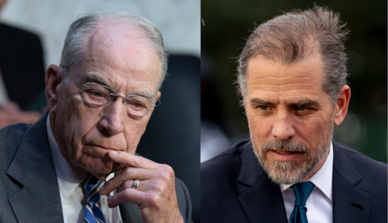 From left to right: Sen. Chuck Grassley (R-IA) and Hunter Biden.