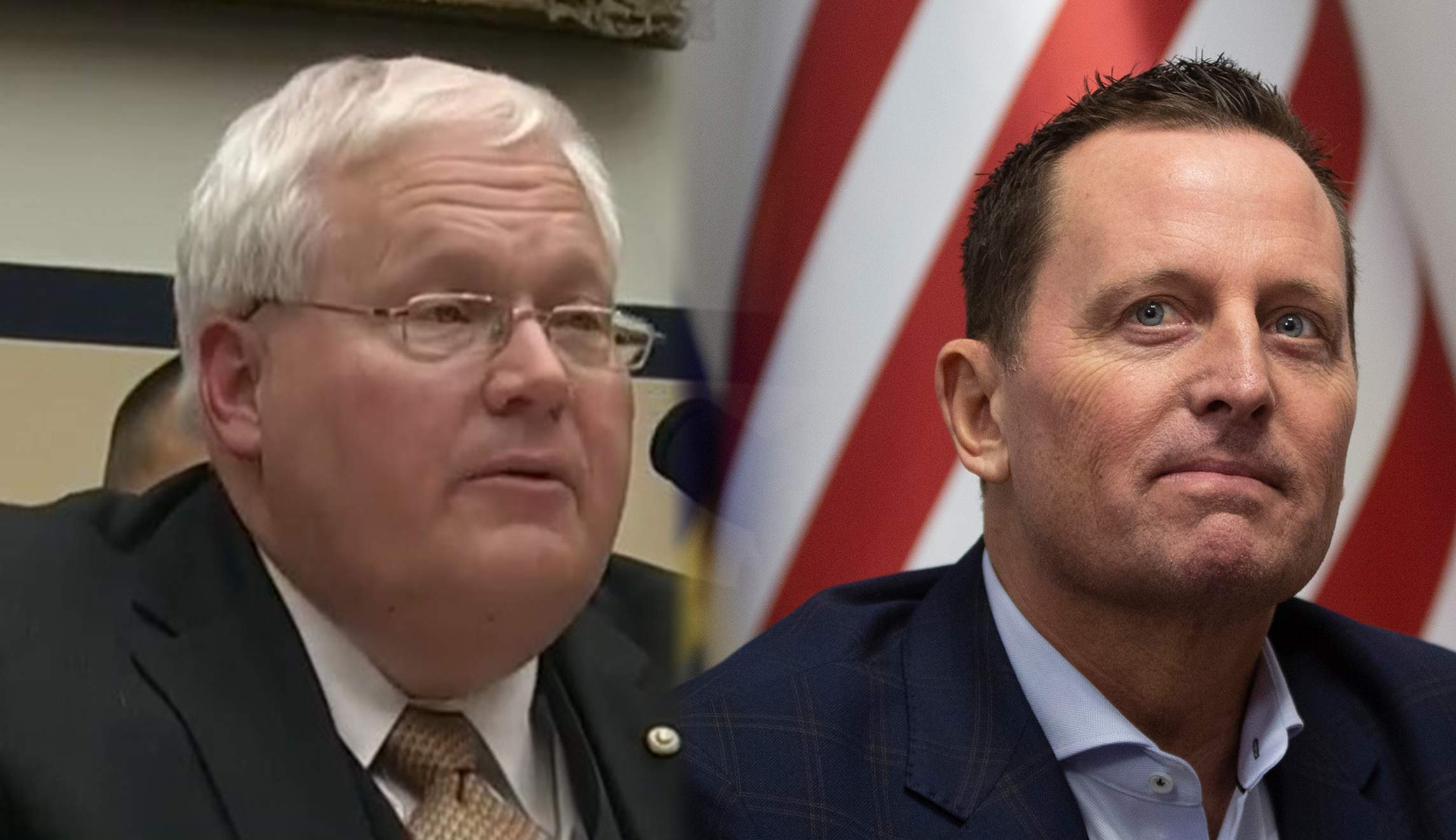 Neil Wiley (left) and Richard Grenell are seen.