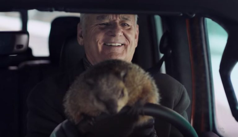 Bill Murray appears in a Super Bowl commercial for Jeep. 