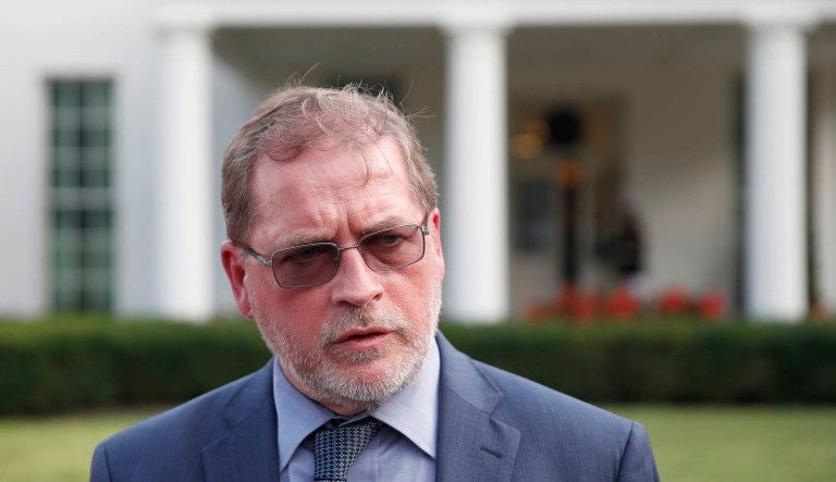 Grover Norquist, president of Americans for Tax Reform, speaks with reporters after his meeting with White House senior adviser Jared Kushner, at the White House, Wednesday, Aug. 15, 2018, in Washington. 