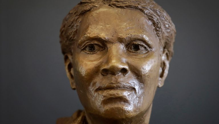 In this May 25, 2017 photo, a bust of Harriet Tubman stands in the Harriet Tubman Underground Railroad Visitor Center, a stop on the Harriet Tubman Underground Railroad Byway, in Church Creek, Md. As Tubmanâs role in the fight against slavery gains new appreciation in the nation and world, a historic trail in Maryland has been getting more attention. 
