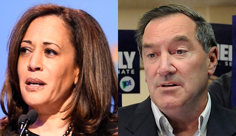 Kamala Harris and Joe Donnelly.