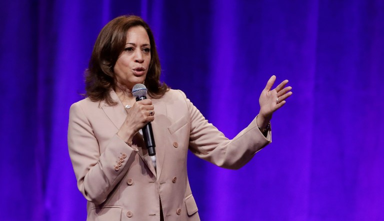 Democratic presidential candidate, Sen. Kamala Harris, D-Calif., speaks during the National Urban League Conference, Friday, July 26, 2019, in Indianapolis.