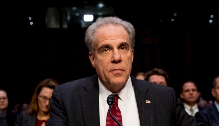 Department of Justice Inspector General Michael Horowitz arrives for a Senate Judiciary Committee hearing on the Inspector General's report on alleged abuses of the Foreign Intelligence Surveillance Act, Wednesday, Dec. 11, 2019, on Capitol Hill in Washington.