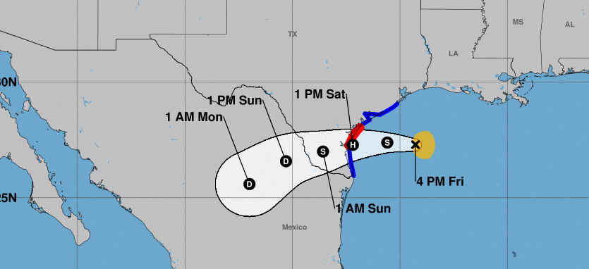 Hanna expected to make landfall as hurricane in Texas