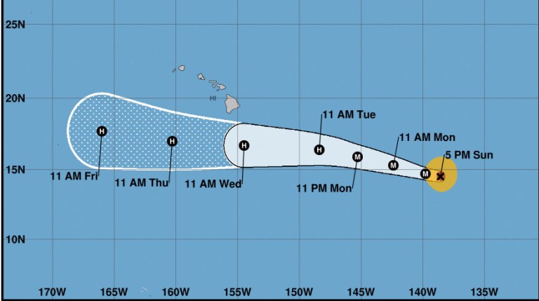 Hurricane Hector was updated to a Category 4 storm on Sunday.