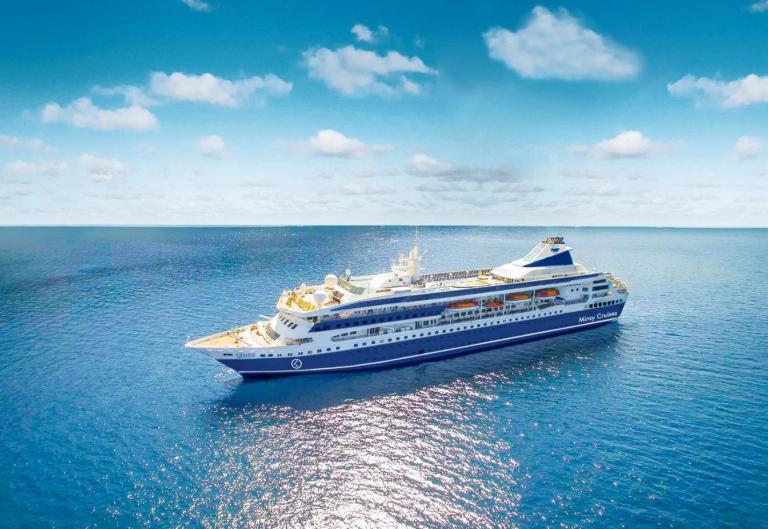 A cruise ship sailing in the ocean. Life at Sea Cruise is offering a three-year cruise for anyone willing to spend $90,000 for all three years.