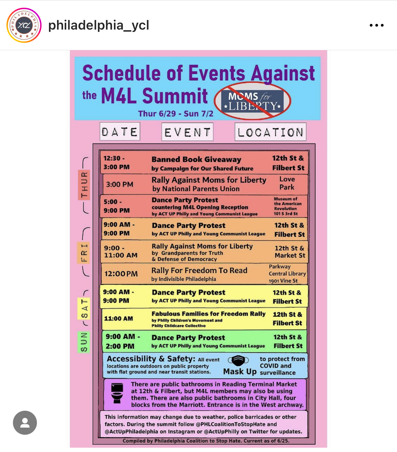 Philadelphia Young Communist League Instagram Page