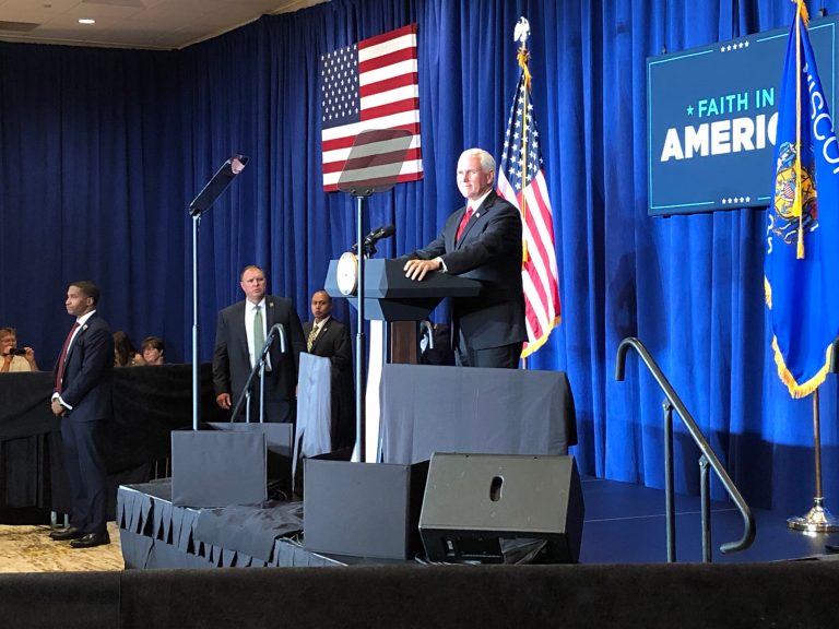 Vice President Mike Pence opened his "Faith in America" tour in Wisconsin, pledging to stand by all faiths and preserve religious liberty.