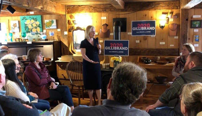 Kirsten Gillibrand speaks at a campaign stop in Warner, N.H., on Saturday, May 11, 2019.