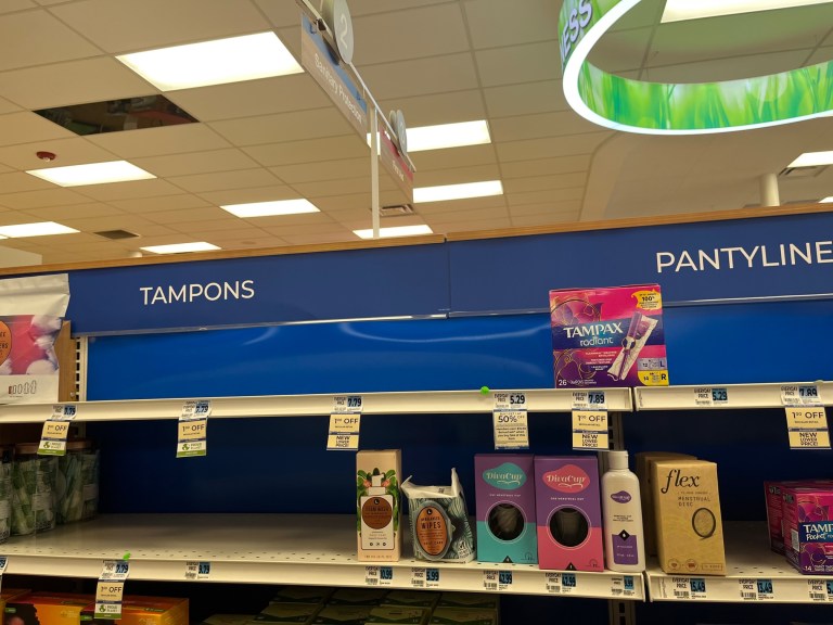 Grocery stores and pharmacies across Western Pennsylvania are running low tampons. Smaller stores are often having empty shelves.