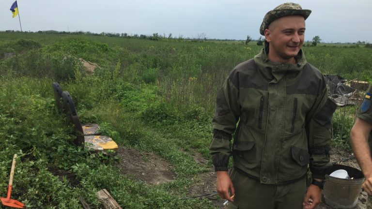 Ukrainian Army officer Oleh K. is on the front line of Ukraine's battle with Russian-backed separatists in the eastern Donetsk region, where trench warfare   is a daily part of a seven-year-long low intensity conflict.