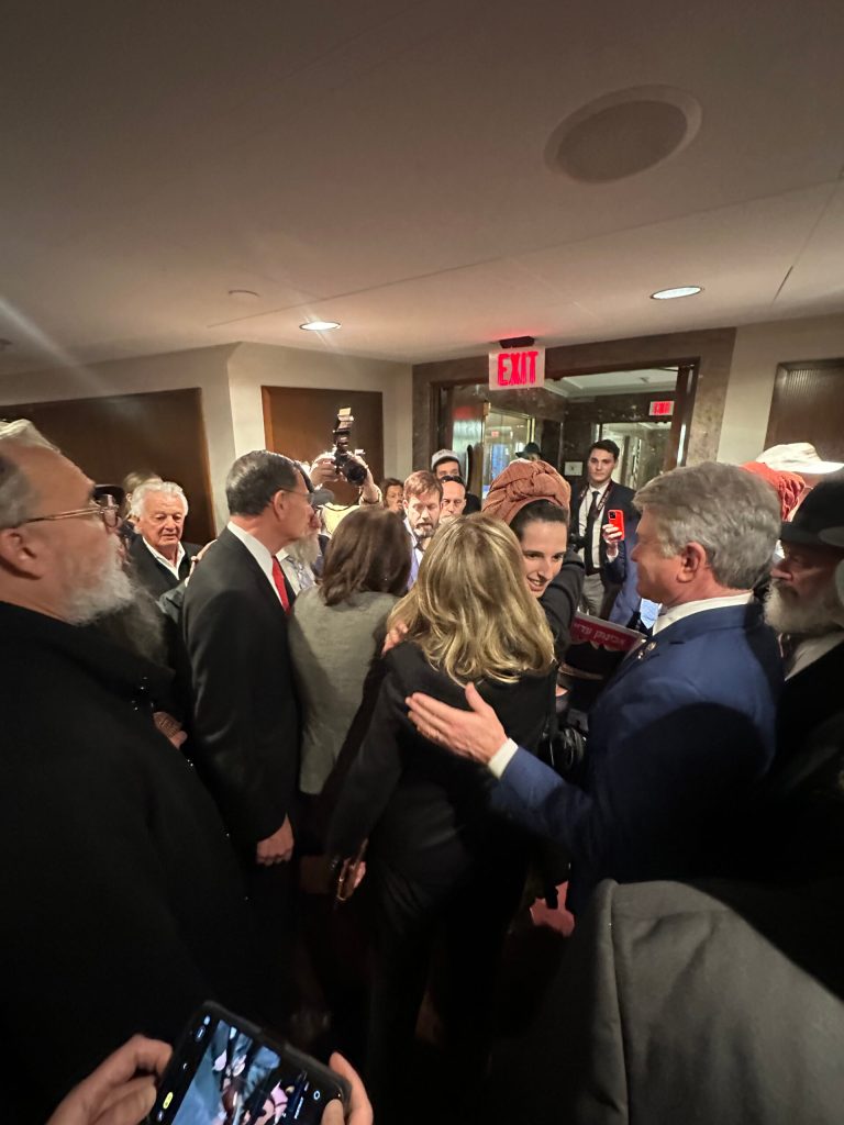 Members of Congress meet with hundreds of family members of those who were abducted and taken hostage by terrorist group Hamas, on Tuesday in Washington, D.C.