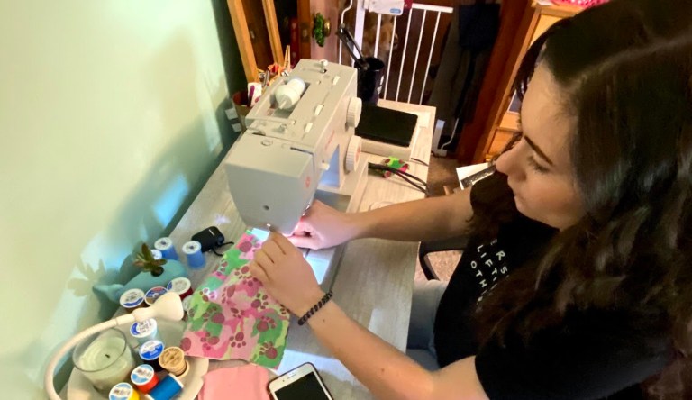 Mask-maker shows this is the fabric America is made of