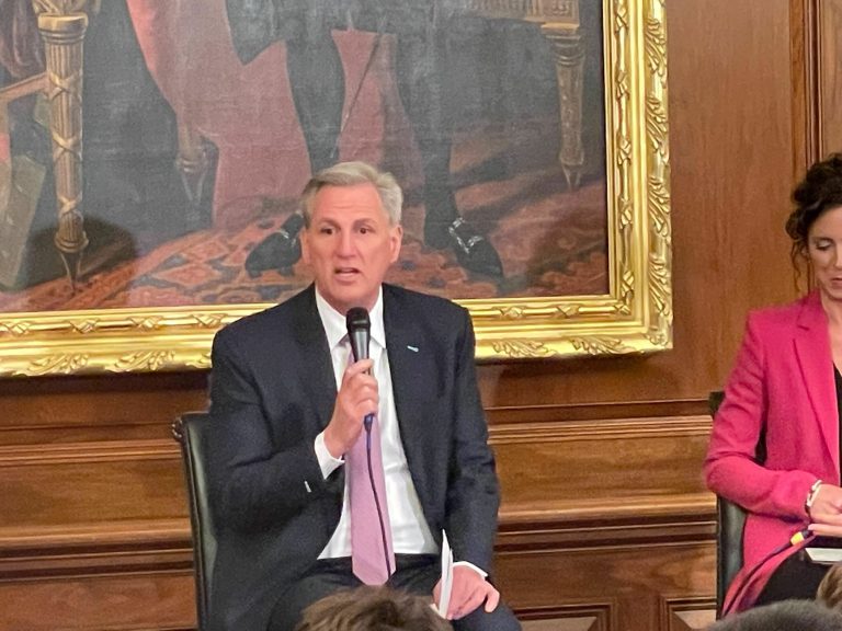 Speaker of the House Kevin McCarthy (R-CA) speaks at the U.S. Capitol on March 1, 2023 at an event marking the introduction of the Parent's Bill of Rights in the 118th Congress
