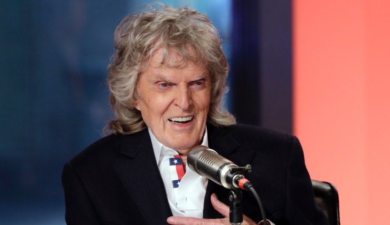 Cable television and radio personality Don Imus appears on his last  "Imus in the Morning" program, on the Fox Business Network, in New York Friday, May 29, 2015. This was the final broadcast on Fox Business Network, where he has appeared since 2009. The Imus show is nationally simulcast on radio on Cumulus Media Networks.