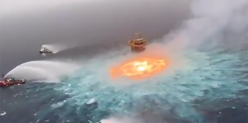 Boiling inferno spotted in Gulf of Mexico after undersea gas line ruptures