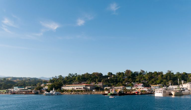 Waterfront of Honiara in Solomon Islands.
