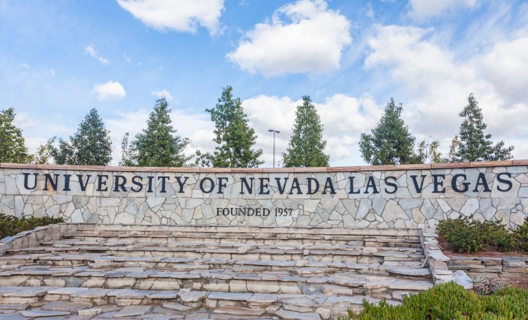 January 31, 2015: University of Nevada Las Vegas sign. 