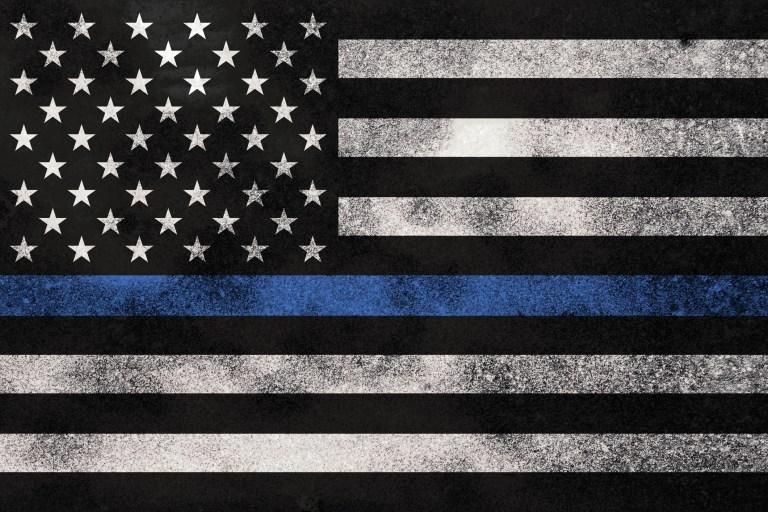 College students offended by photo of slain police officer and Blue Lives Matter flag
