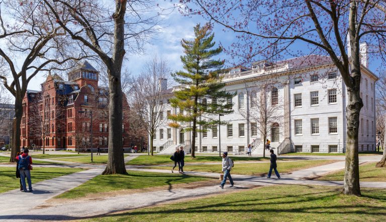 Cambridge, Mass. â April 9, 2016: Harvard University campus in spring.