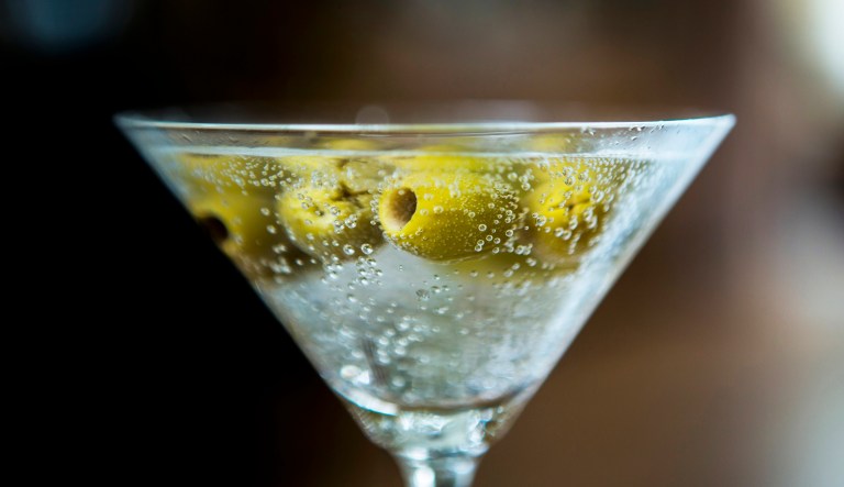 Dusty bottles, dry martini