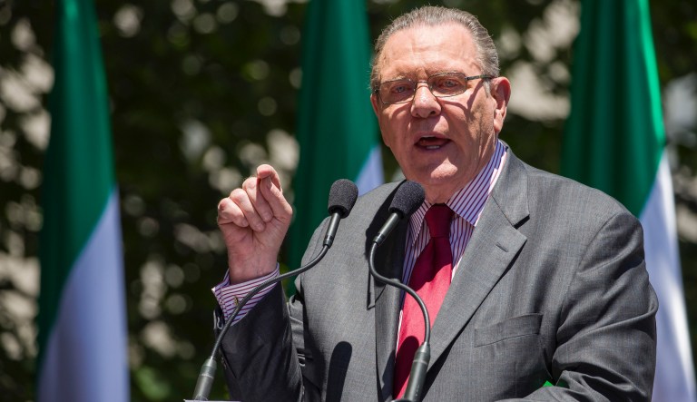 Former Vice Chief of Staff of the U.S. Army Gen. Jack Keane, speaks to activists gathered at the State Department before a march to the White House to call for regime change in Iran, Friday, June 21, 2019, in Washington. 