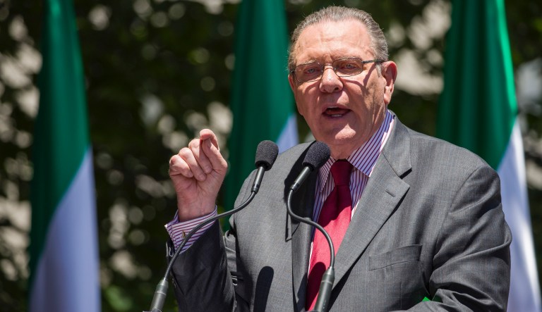 Former Vice Chief of Staff of the U.S. Army Gen. Jack Keane, speaks to activists gathered at the State Department before a march to the White House to call for regime change in Iran, Friday, June 21, 2019, in Washington. 