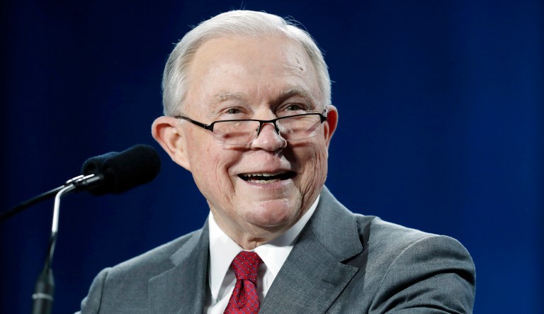 U.S. Attorney General Jeff Sessions speaks during his address at the Western Conservative Summit, Friday, June 8, 2018, in Denver.