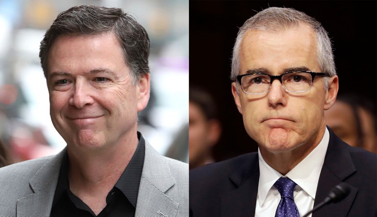 Former FBI Director James Comey and former Deputy Director Andrew McCabe.
