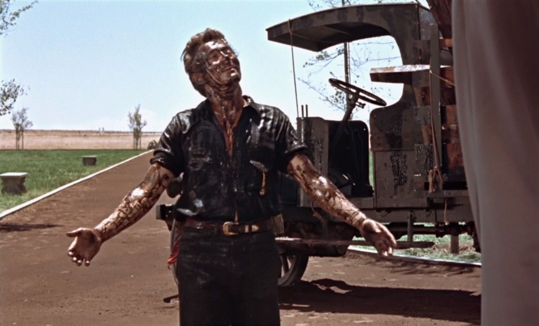 James Dean as Jett Rink, shortly after striking oil in 'Giant.'