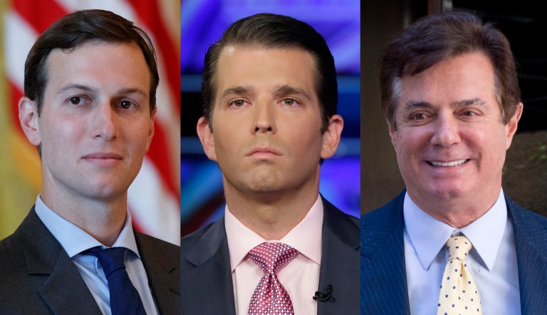 Jared Kushner, Donald Trump Jr and Paul Manafort
