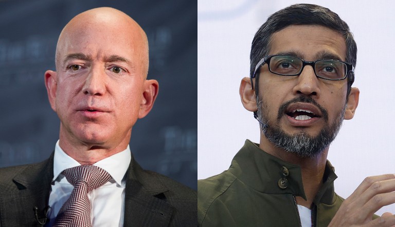 Jeff Bezos and Sundar Pichai