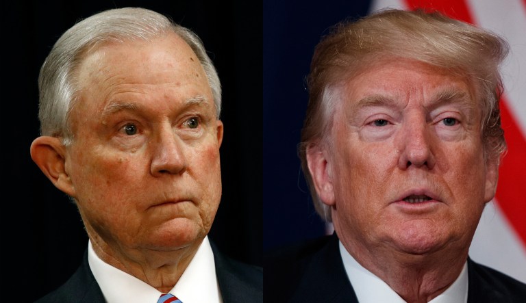 Attorney General Jeff Sessions and Donald Trump