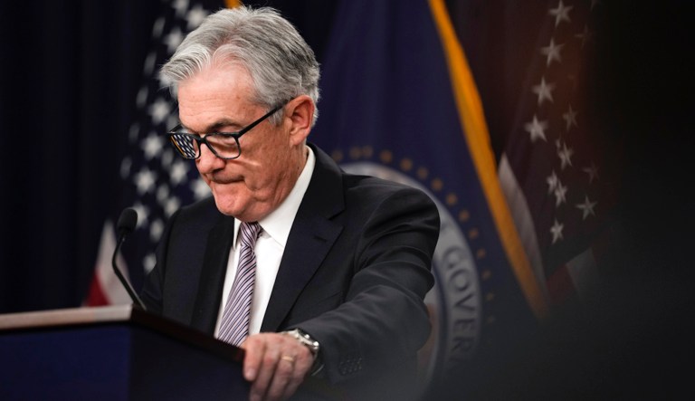 Federal Reserve Chairman Jerome Powell pauses as he speaks during a news conference in Washington, Wednesday, May 3, 2023, following the Federal Open Market Committee meeting.
