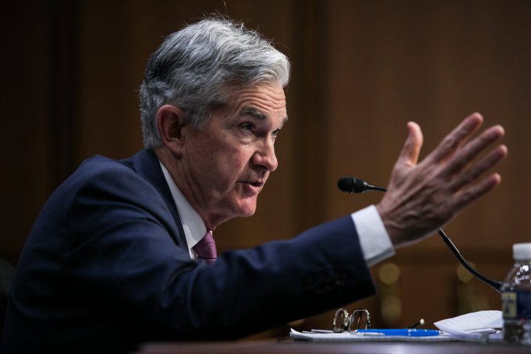 Federal Reserve Board Chair Jerome Powell testifies before the Senate Banking, Housing and Urban Affairs  Committee, on "The Semiannual Monetary Policy Report to the Congress" on Capitol Hill,  Tuesday, July 17, 2018.