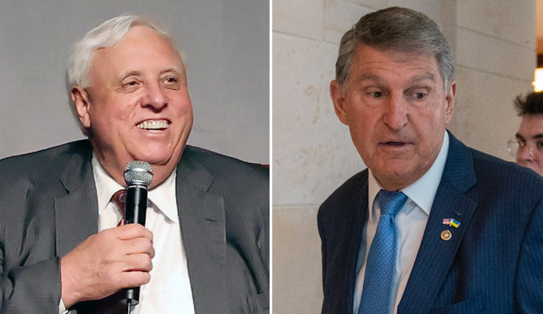 Gov. Jim Justice (R-WV) (left) announced his candidacy for Senate on April 27, 2023, in an effort to take the seat currently held by Sen. Joe Manchin (D-WV) and give Republicans control of the upper chamber. 