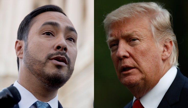 Joaquin Castro, Donald Trump.