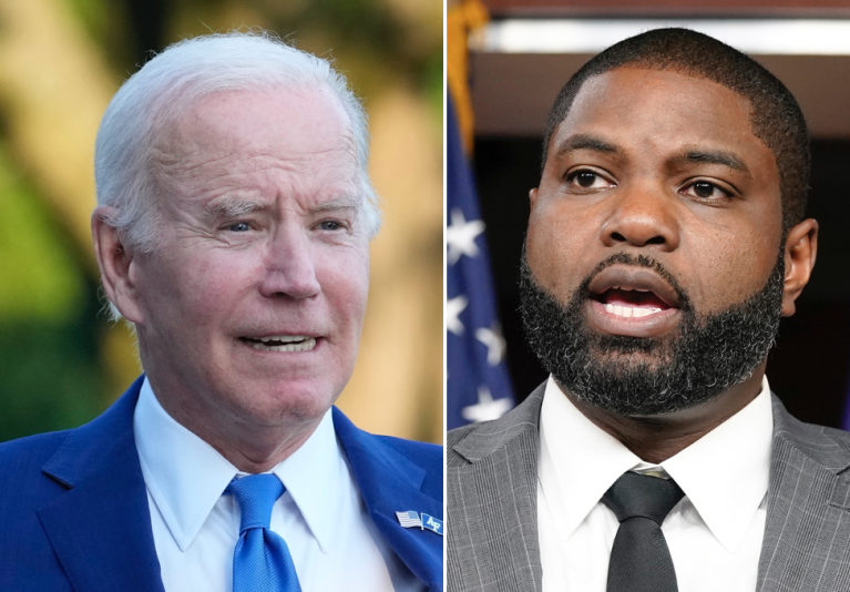 President Joe Biden (left) and Rep. Byron Donalds (R-FL)