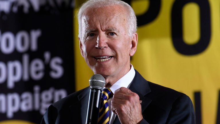 Democratic presidential candidate, former Vice President Joe Biden, speaks at the Poor People's Moral Action Congress presidential forum in Washington, Monday, June 17, 2019. 