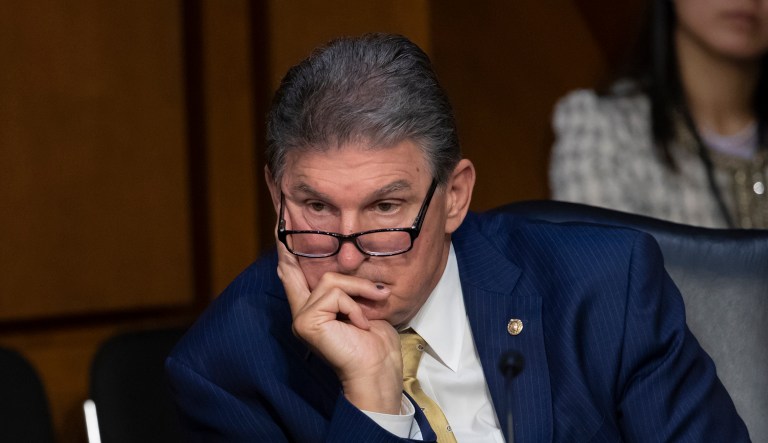 Sen. Joe Manchin, D-W.Va., listens to Gina Haspel, President Donald Trump's pick to lead the Central Intelligence Agency, during her confirmation hearing before the Senate Intelligence Committee, on Capitol Hill in Washington, Wednesday, May 9, 2018. Feeling no relief from anti-incumbent Republican primaries, Democratic senators in GOP-leaning states are racing to convince voters theyâre free of Washingtonâs stigma.