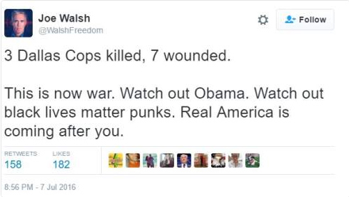 Former congressman tells Obama ‘this is now war’ after Dallas shootings