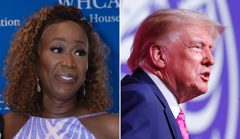 MSNBC host Joy Reid (left) and former President Donald Trump.