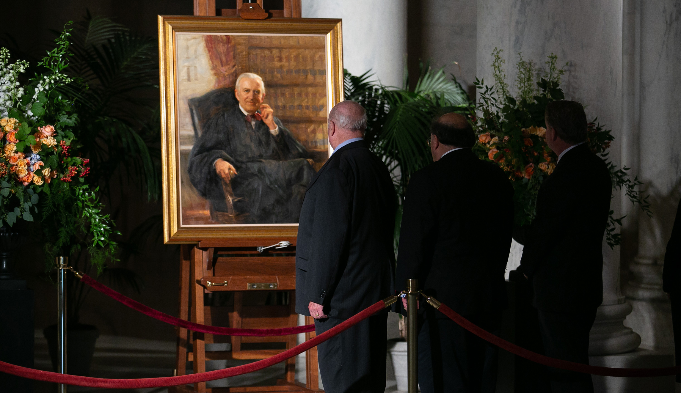 Supreme Court Justice John Paul Stevens laying in repose