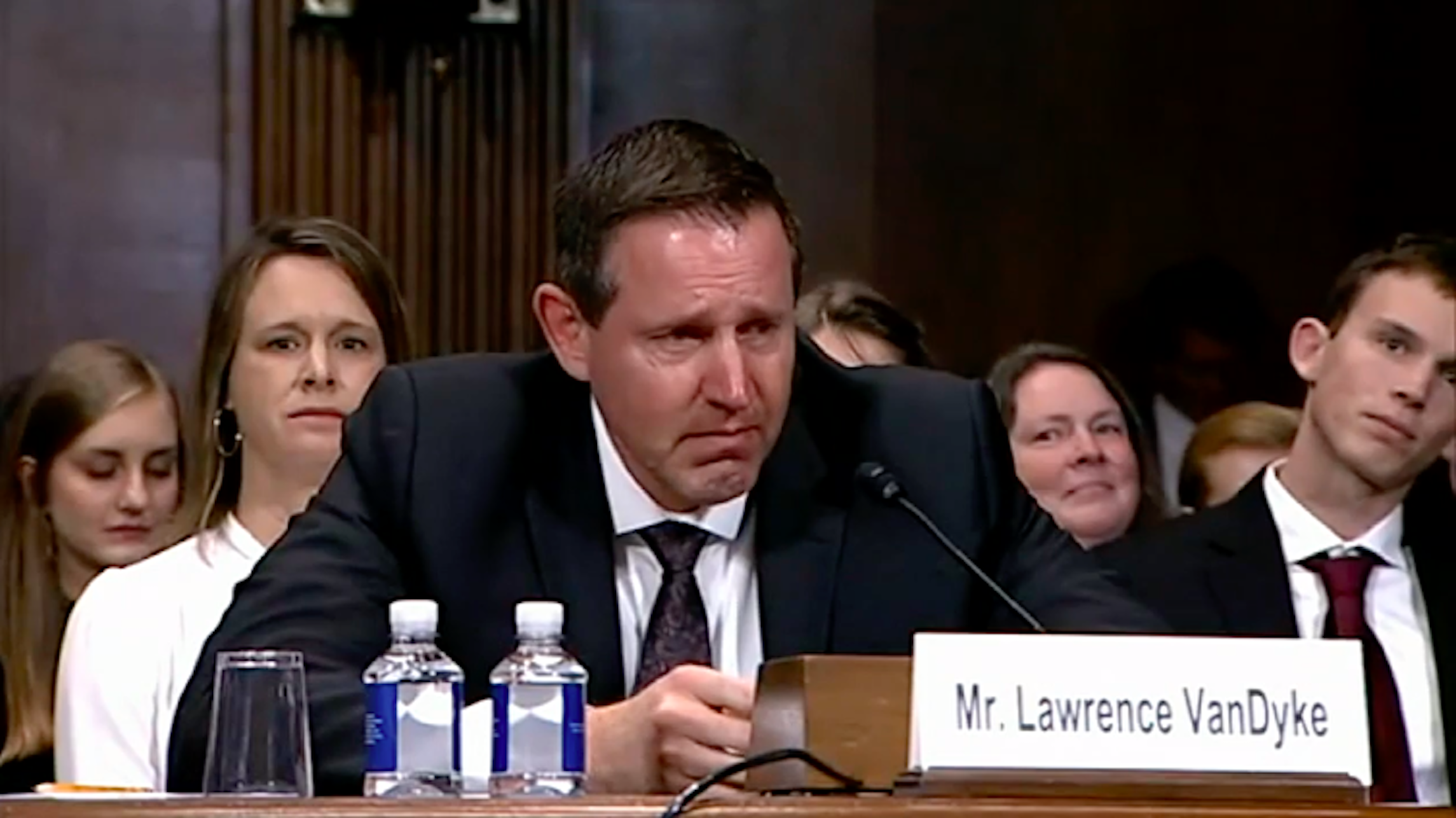 Trump judicial pick breaks down in tears at hearing