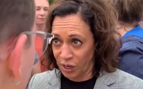 Kamala Harris comforts supporter weeping over school shootings