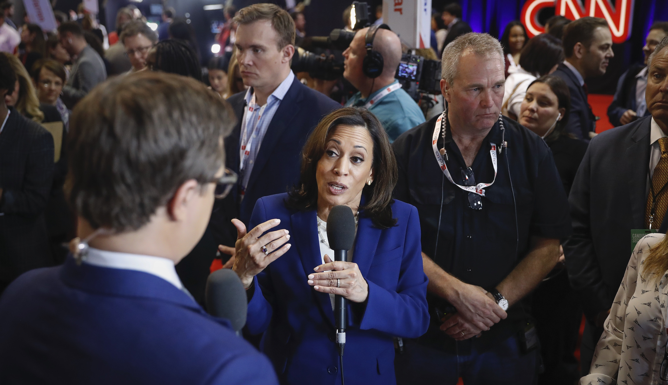 Like ‘commentary on a video game’: Kamala Harris rips Trump press conference on Baghdadi